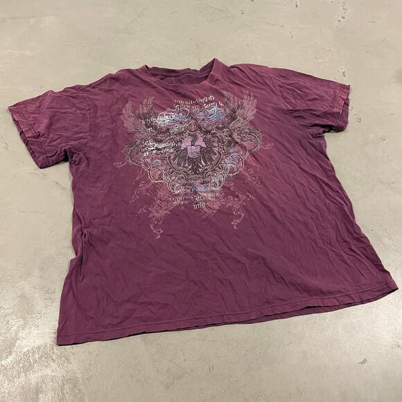 Apt. 9 Tops - Vintage Y2K purple affliction style skater apt.9 graphic shirt